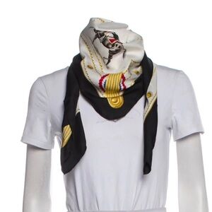 Vintage Hermes Cadre Noir Silk Scarf Excellent Condition